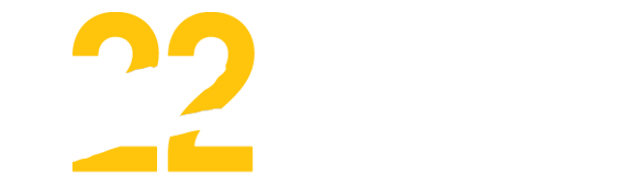 22ZERO Logo, White and Yellow, Transparent, R